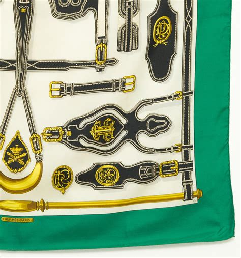 Hermes Harnais des Presidents by M F Heron Silk Scarf 